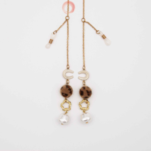 CORDÃO METÁLICO DOURADO COM PENDENTE DE AMULETOS