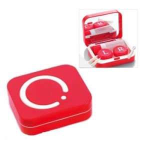 Estojo para lentes de contacto - Power Vermelho